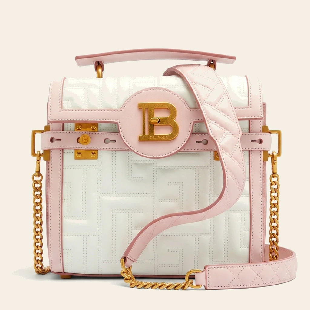 Balmain B-Buzz 23 — Pink & White Quilted